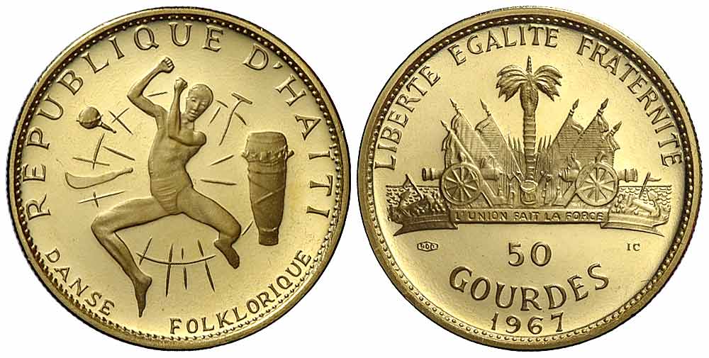 Haiti Republic Gourdes 1967 Gold 