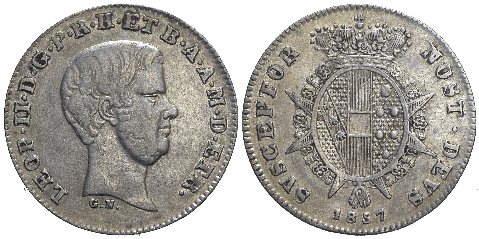 Italy Regional Mints Firenze Leopold Paolo 1857 