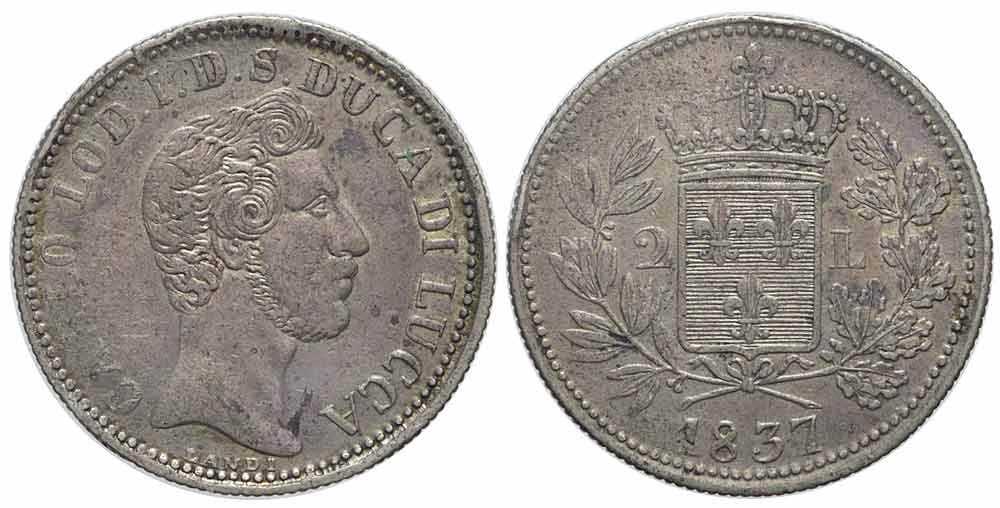 Italy Regional Mints Lucca Carlo Ludovico Borbone 