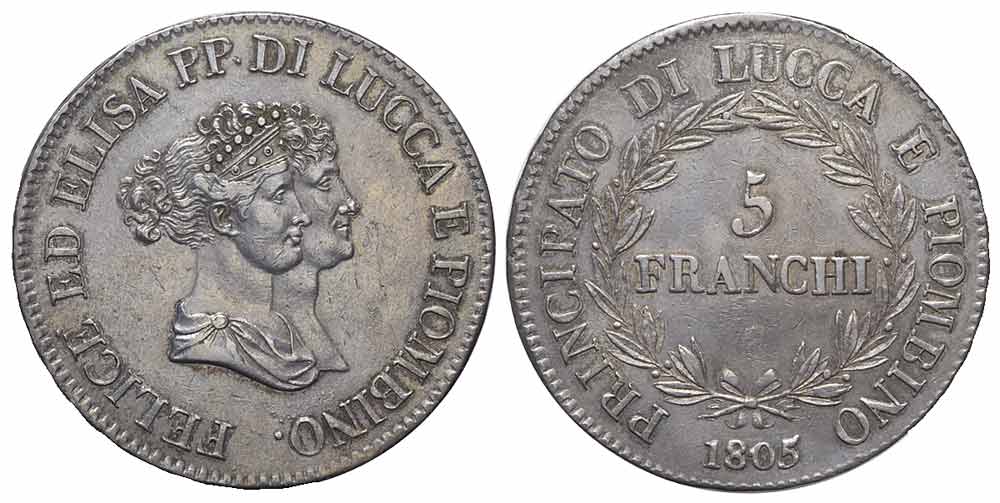 Italy Regional Mints Lucca Felix Elisa (Bonaparte) 