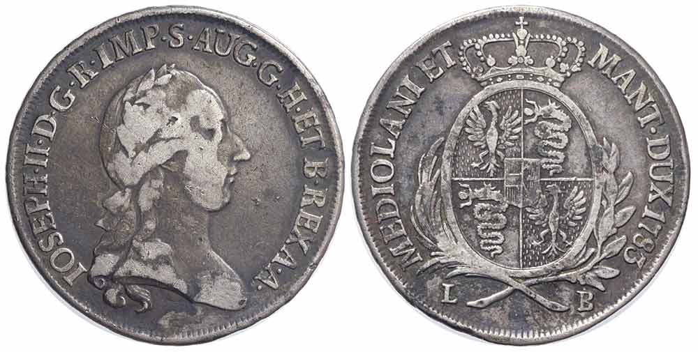 Italy Regional Mints Milano Giuseppe Scudo 1783 