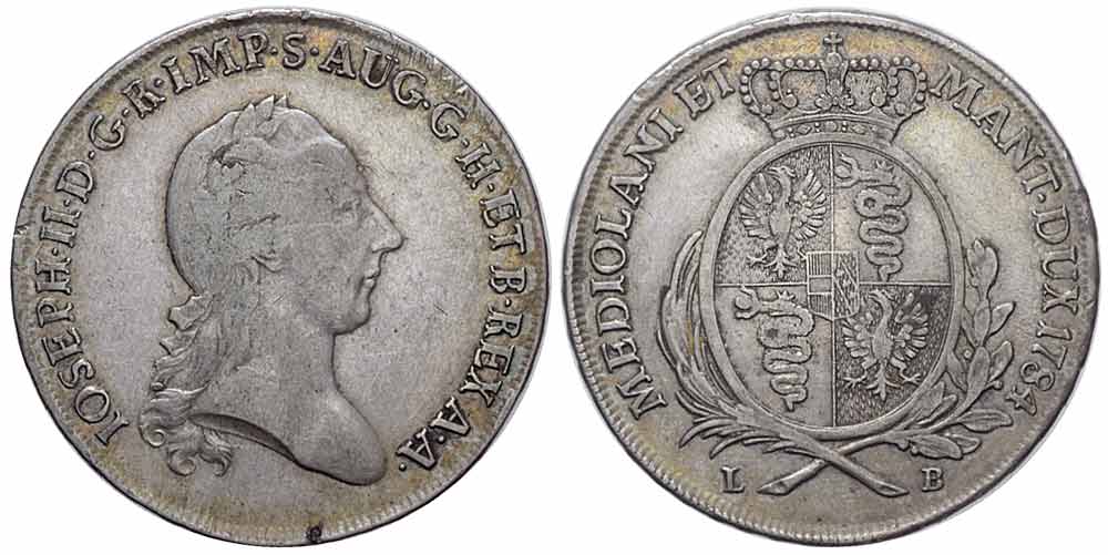 Italy Regional Mints Milano Giuseppe Scudo 1784 