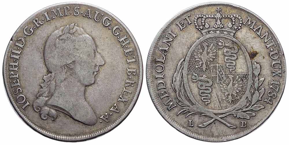 Italy Regional Mints Milano Giuseppe Scudo 1784 