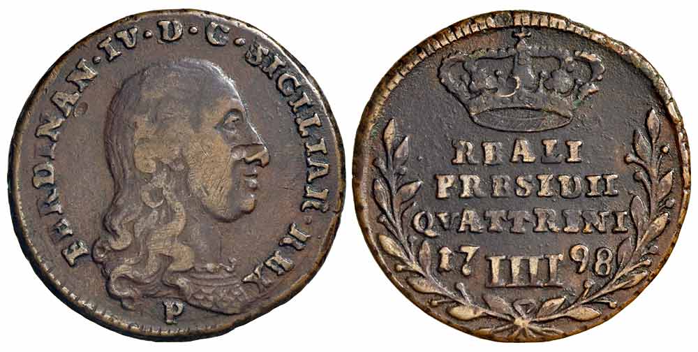 Italy Regional Mints Napoli Ferdinando Quattrini 1798 