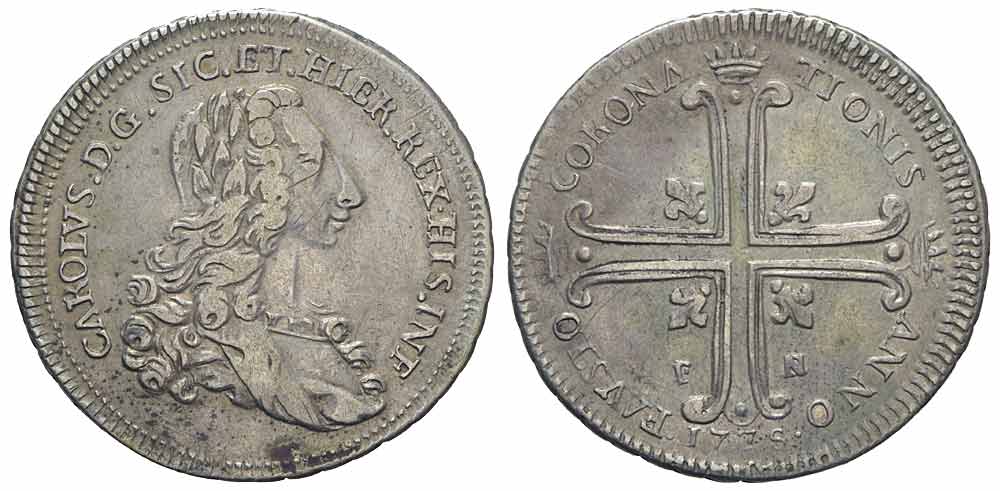 Italy Regional Mints Palermo Carlo Borbone Tari 