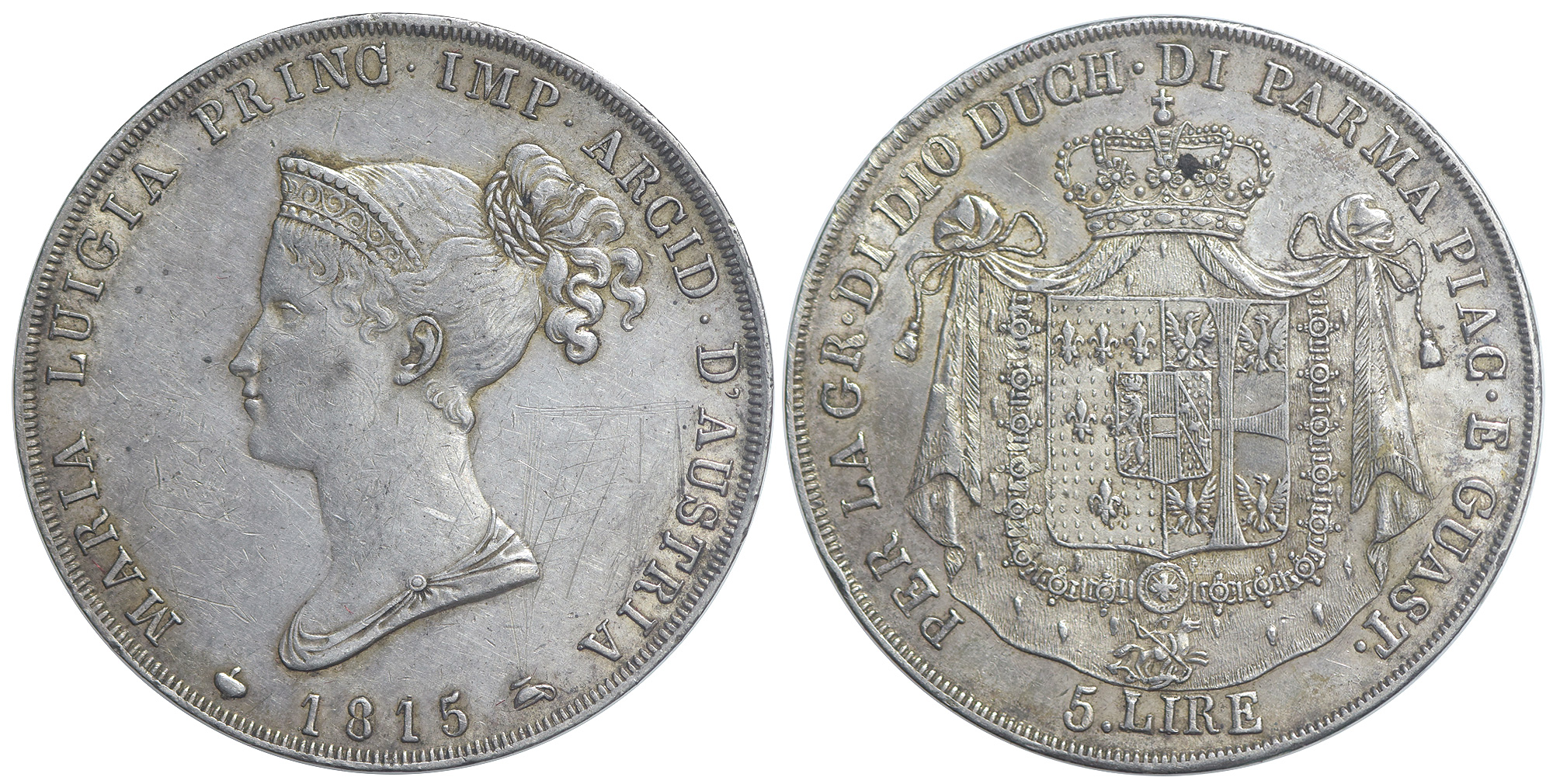 Italy Regional Mints Parma Maria Luigia Lire 1815 