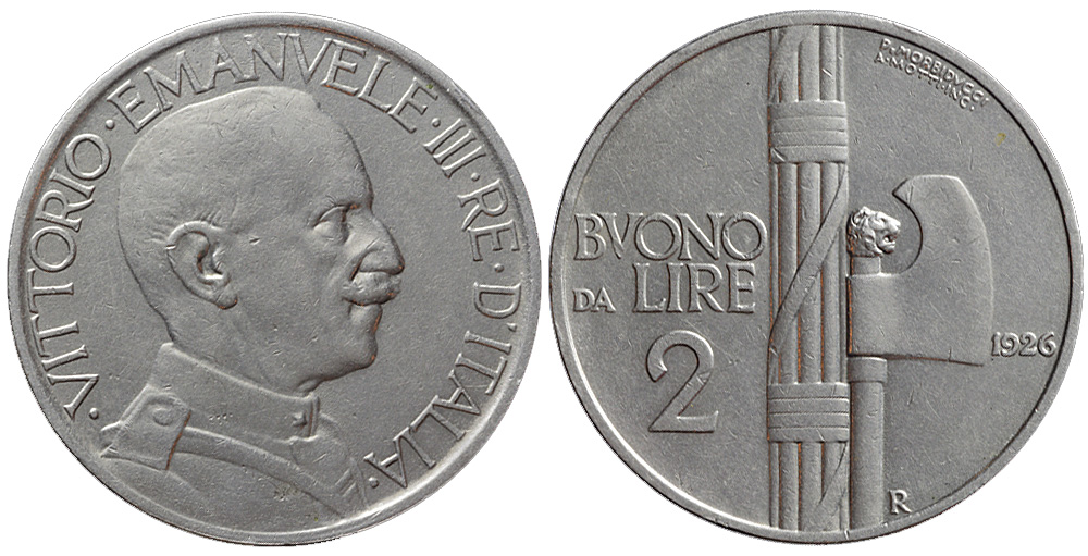 Italy Kingdom Vittorio Emanuele Lire 1926 