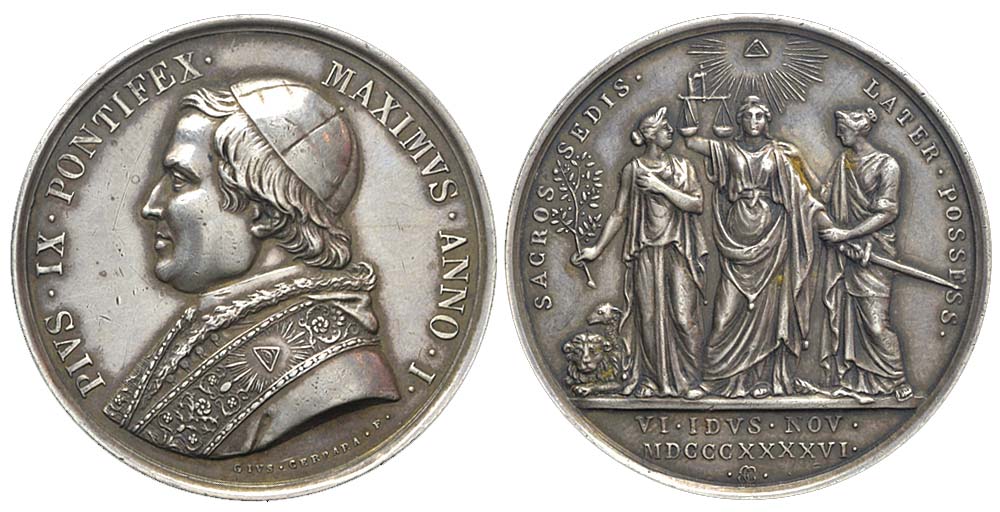 Medals Rome Pius Medal 1846 