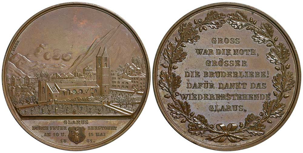 Medals Switzerland Glarus Medal 1861 