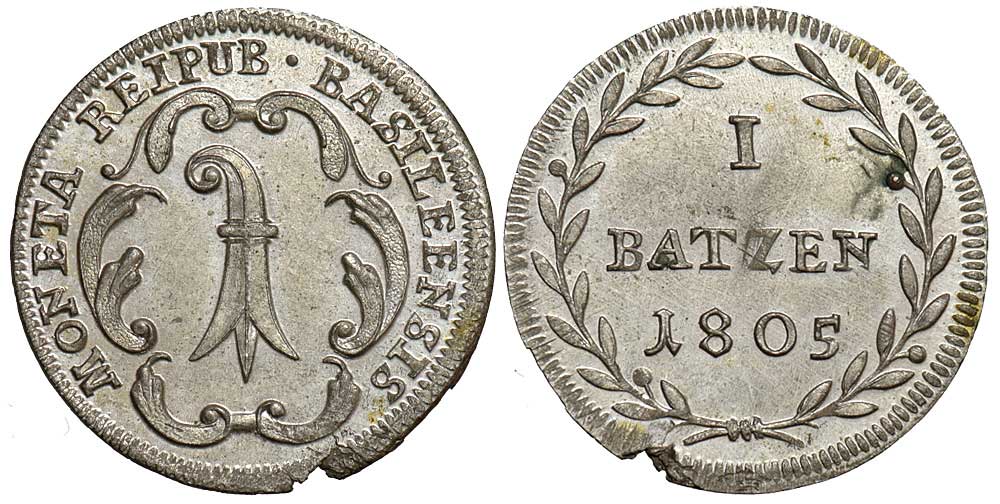 Switzerland Basel Batzen 1805 
