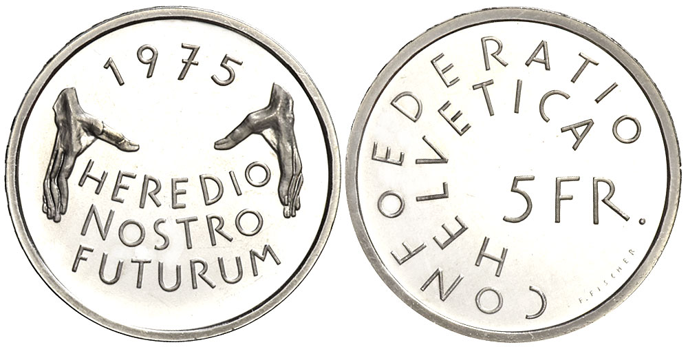 Switzerland Commemorative Coinage Francs 1975 CuNi 