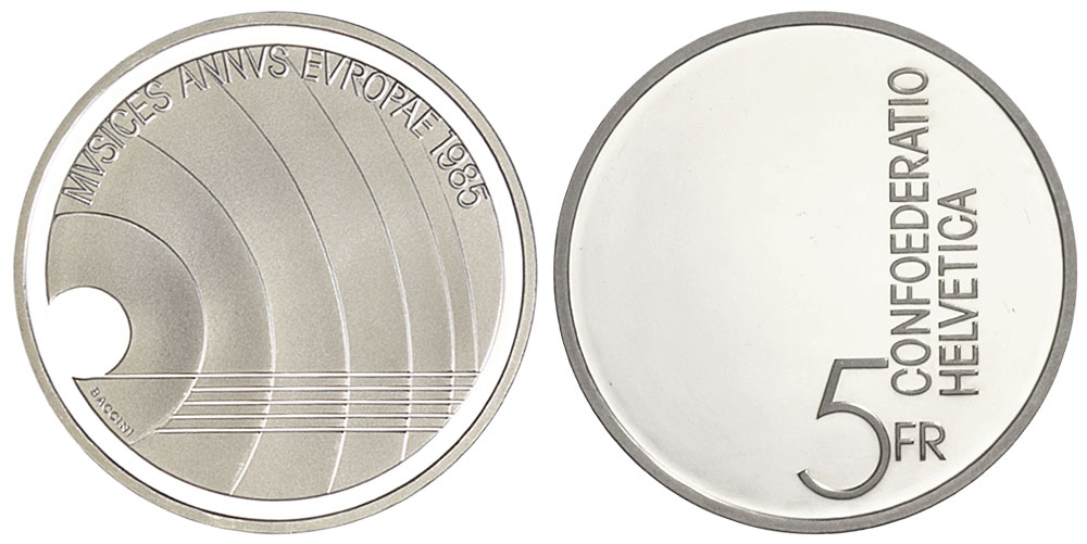 Switzerland Commemorative Coinage Francs 1985 CuNi 