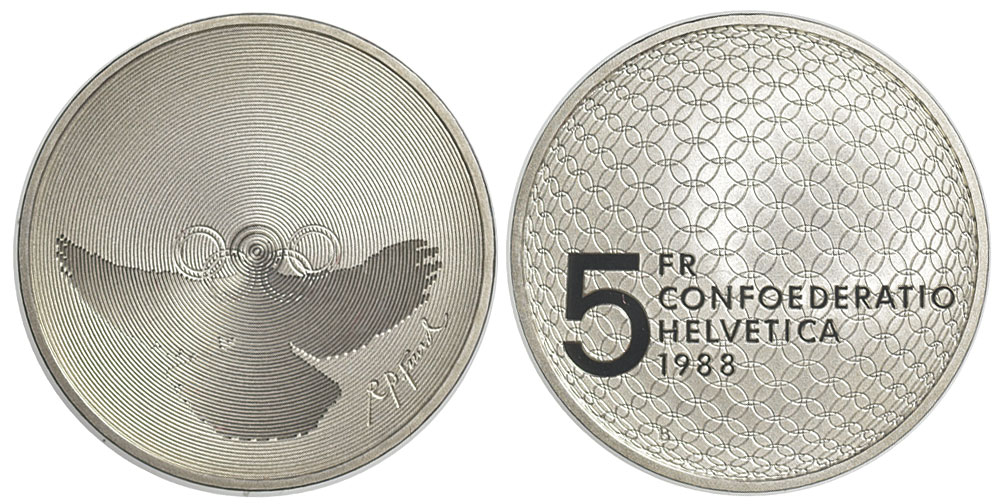 Switzerland Commemorative Coinage Francs 1988 CuNi 