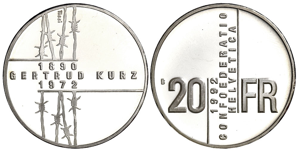 Switzerland Commemorative Coinage Francs 1992 