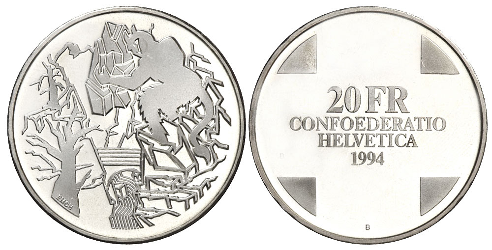 Switzerland Commemorative Coinage Francs 1994 