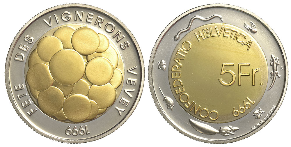 Switzerland Commemorative Coinage Francs 1999 CuNi 