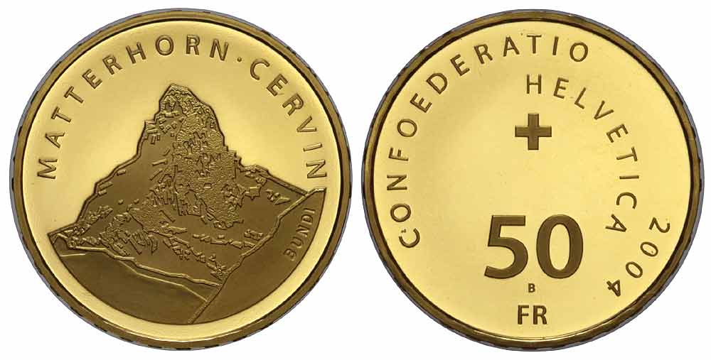 Switzerland Commemorative Coinage Francs 2004 Gold 