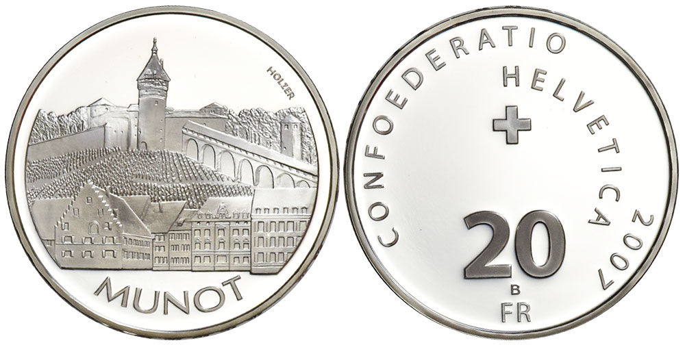 Switzerland Commemorative Coinage Francs 2007 