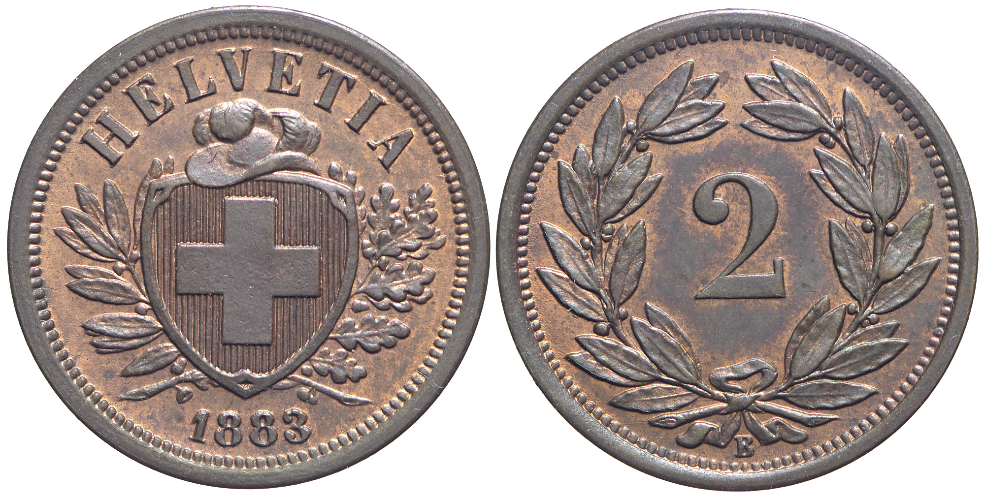 Switzerland Confoederatio Helvetica Cent 1883 