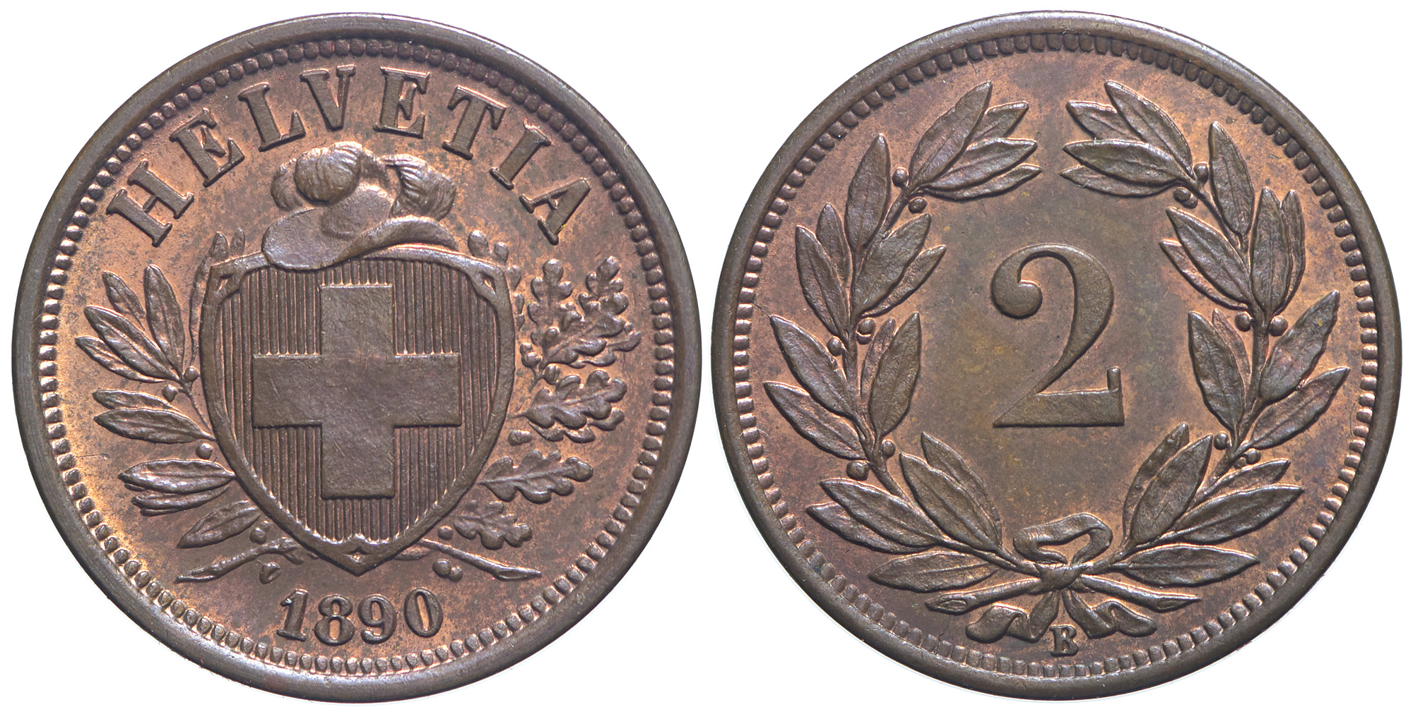 Switzerland Confoederatio Helvetica Cent 1890 