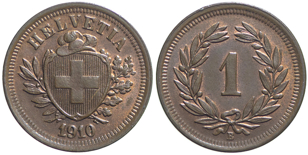 Switzerland Confoederatio Helvetica Cent 1910 