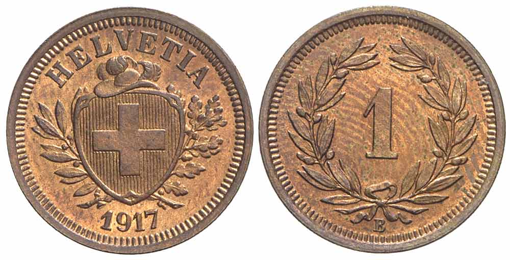 Switzerland Confoederatio Helvetica Cent 1917 