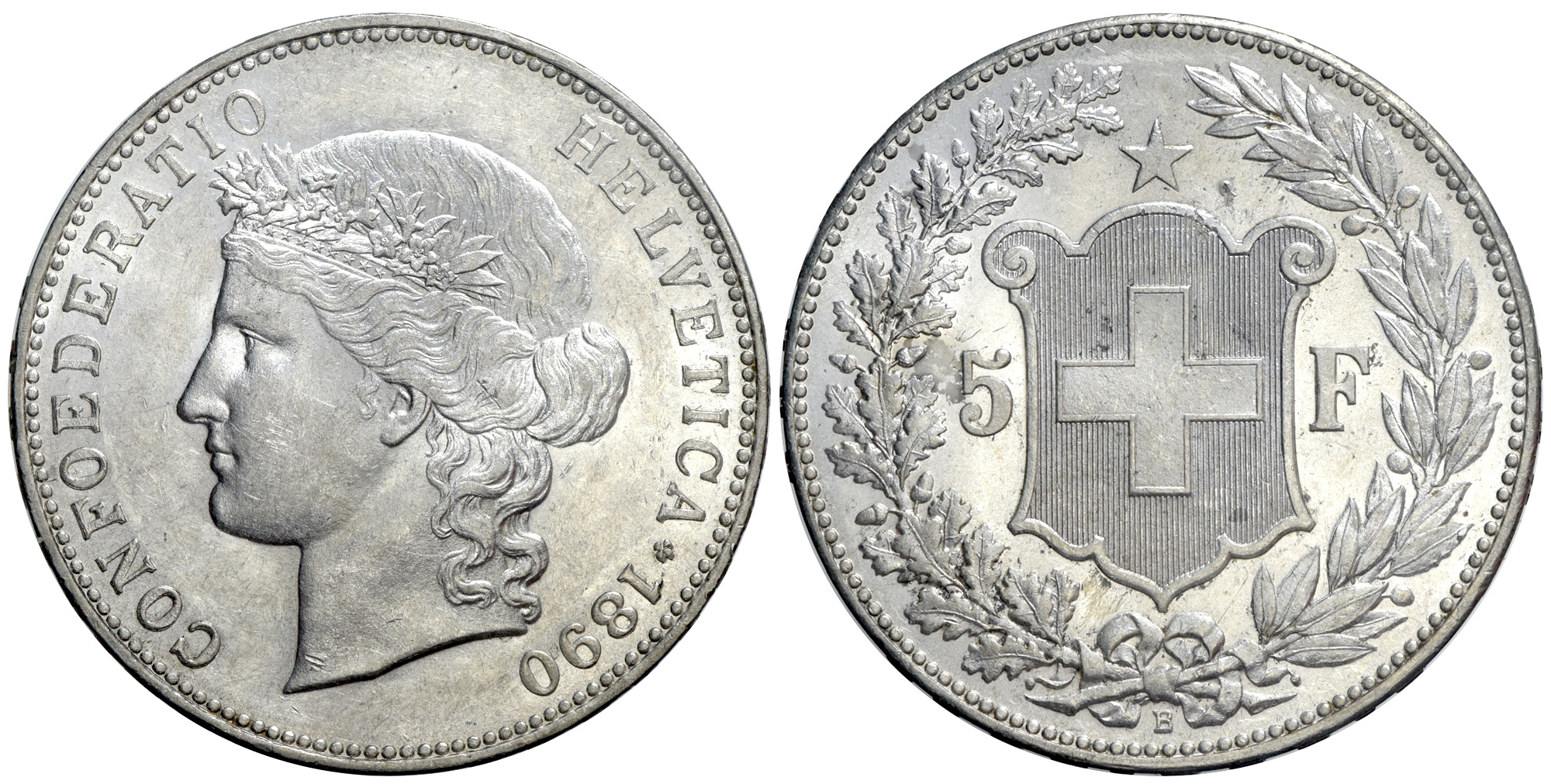 Switzerland Confoederatio Helvetica Francs 1890 