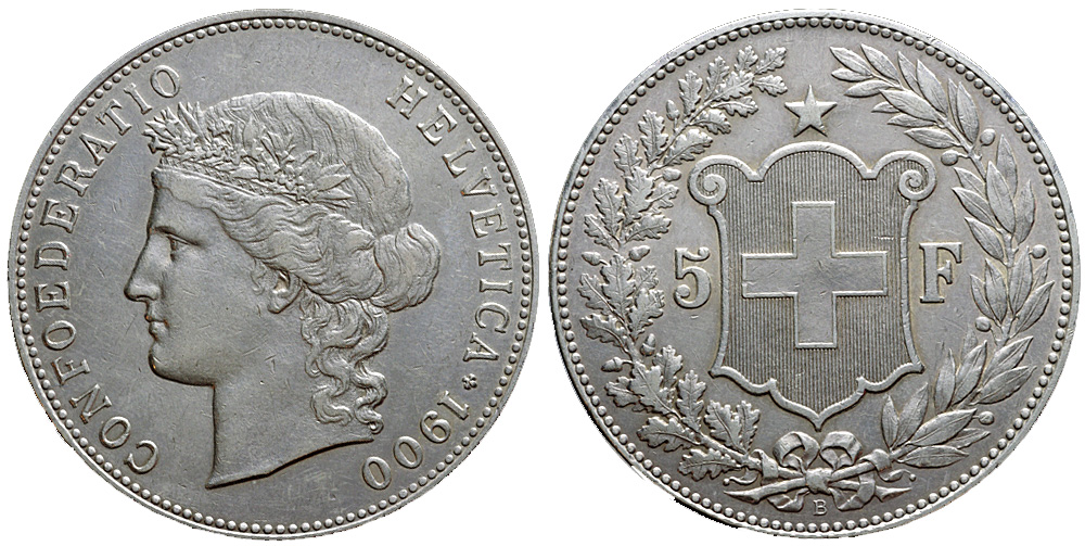 Switzerland Confoederatio Helvetica Francs 1900 
