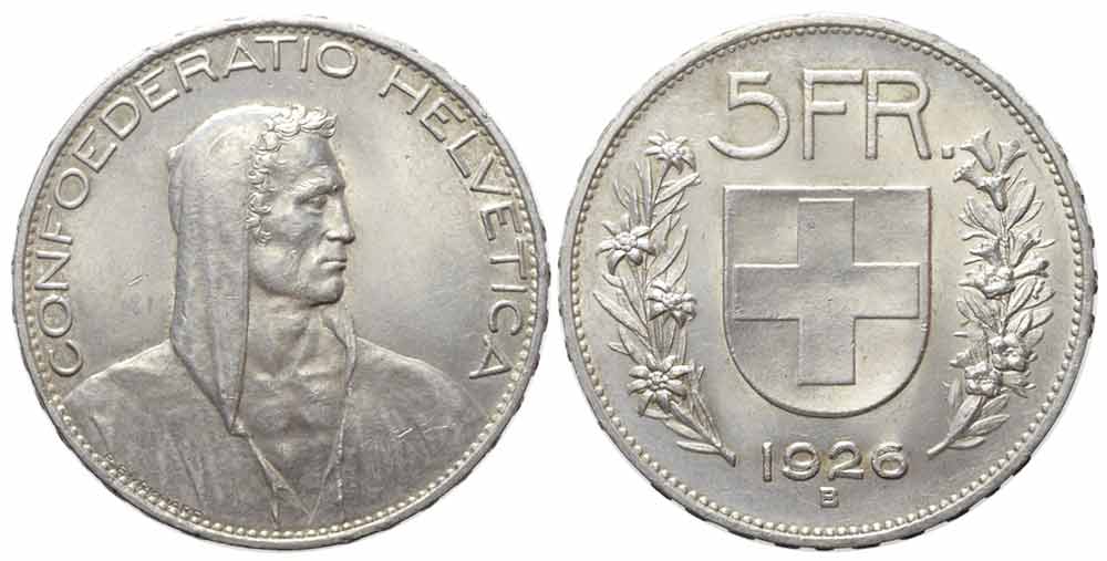 Switzerland Confoederatio Helvetica Francs 1926 