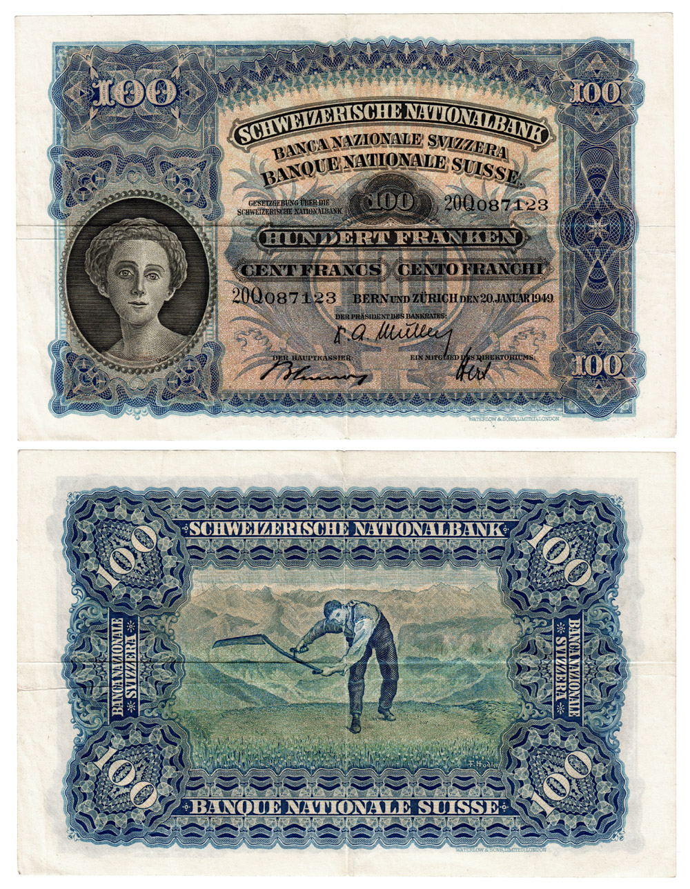 Switzerland Confoederatio Helvetica Francs 1949 