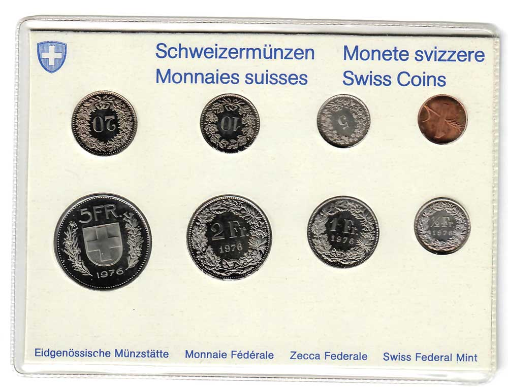 Switzerland Confoederatio Helvetica 1976 CuNi 