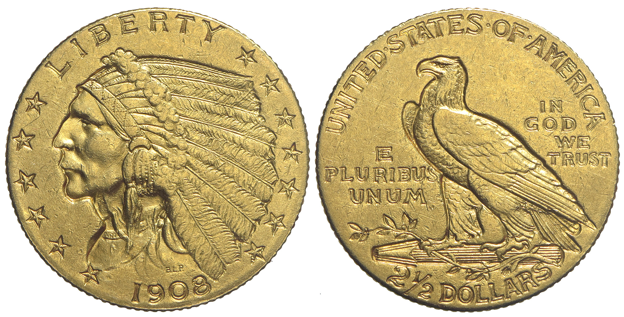 United States Dollars 1908 Gold 