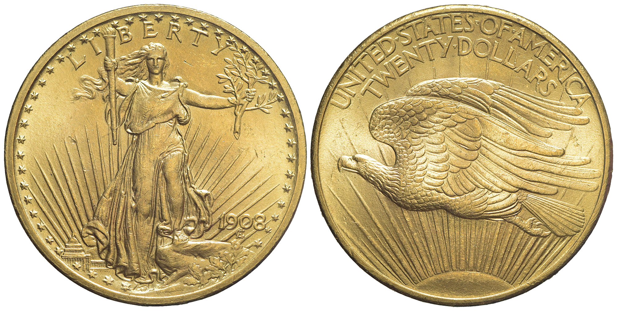 United States Dollars 1908 Gold 