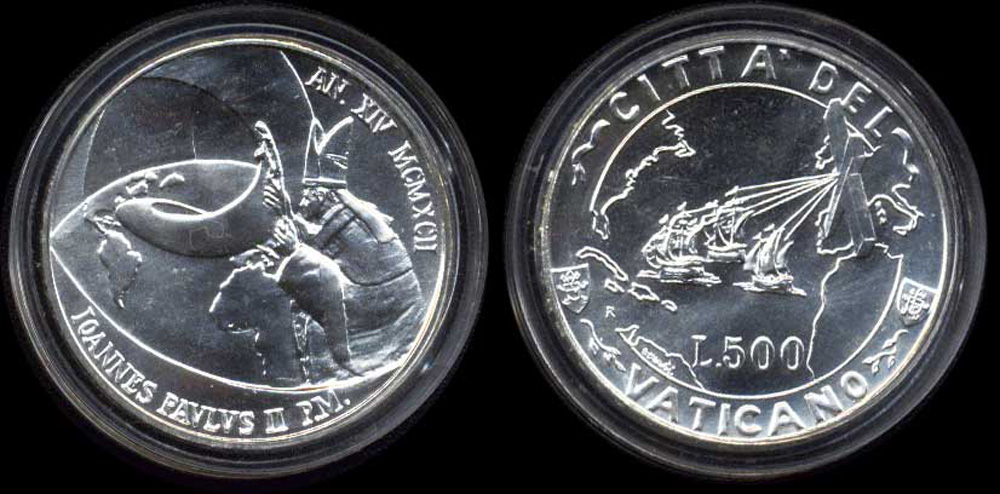 Vatican City John Paul Lire 1992 