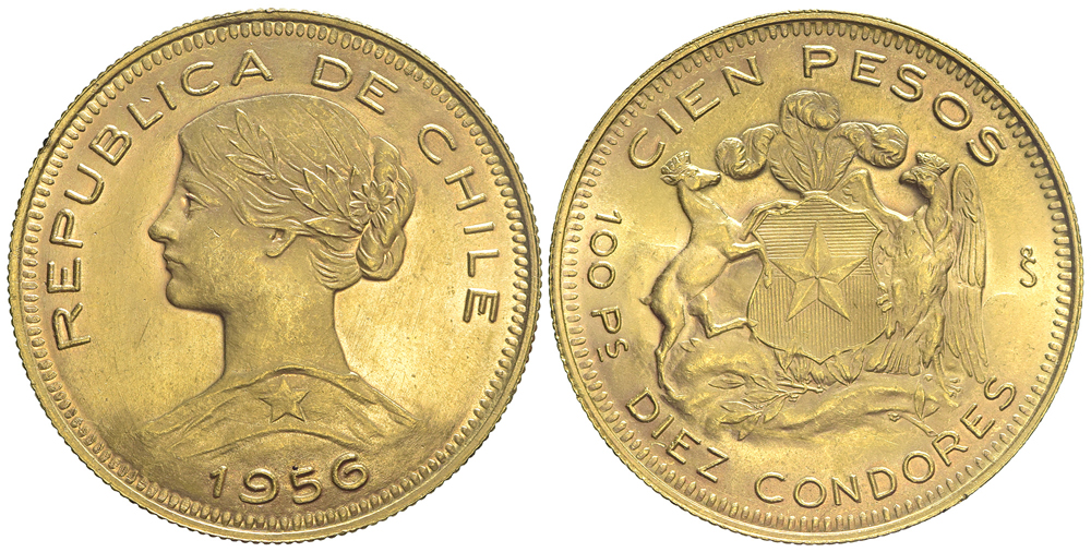 Chile-Republic-Pesos-1956-Gold
