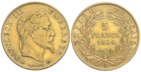 France-Napoleon-III-Francs-1864-Gold