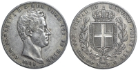 Italy-C-House-of-Savoy-Kingdom-of-Sardinia-Carlo-Alberto-Lire-1839-AR