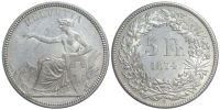 Switzerland-Confoederatio-Helvetica-Francs-1874-AR